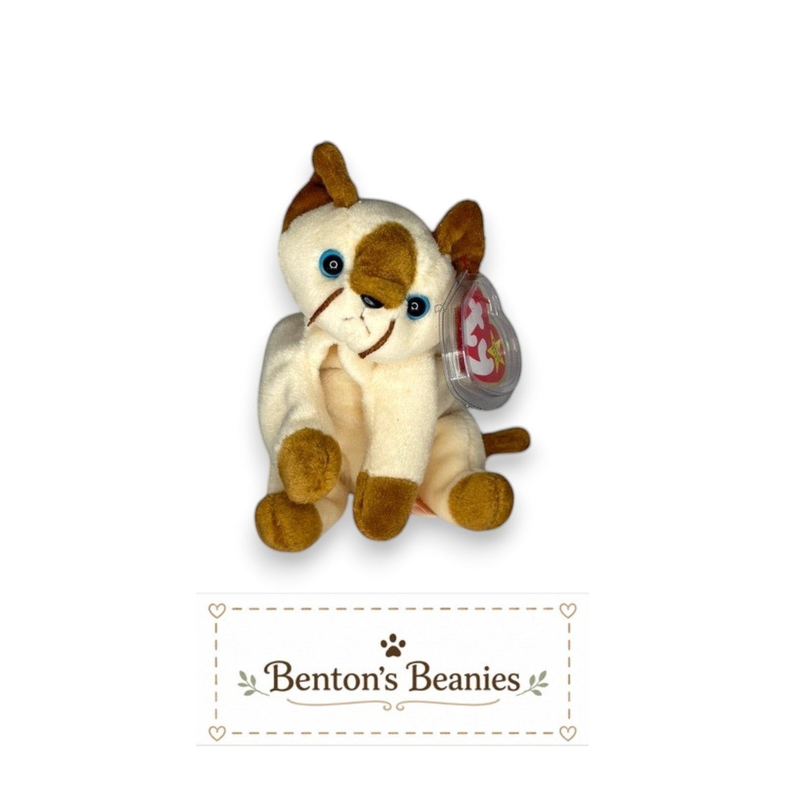 Snip the Siamese Cat TY Beanie Baby | Mint Heart & Tush Tag