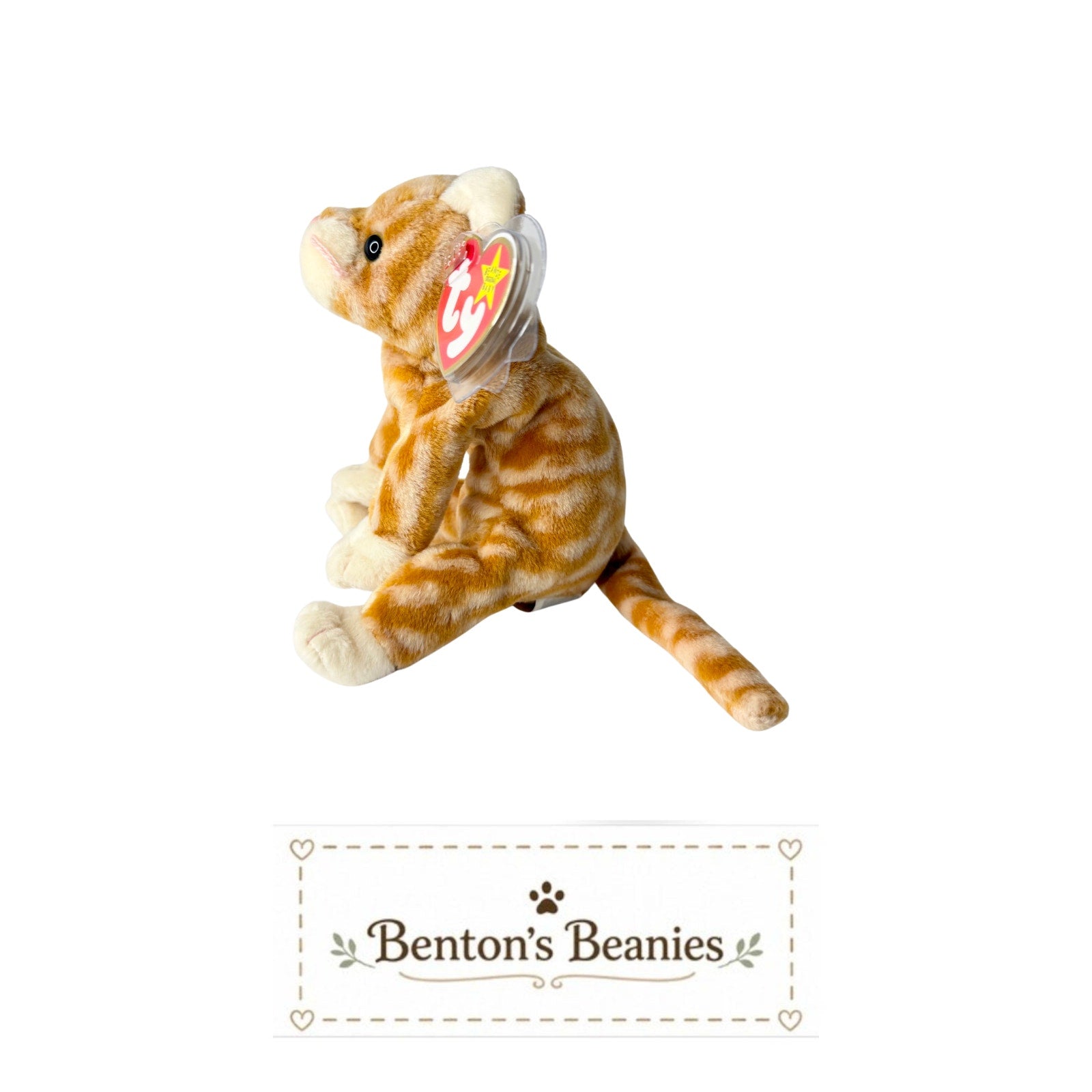 Amber the Cat TY Beanie Baby | Mint Heart & Tush Tag