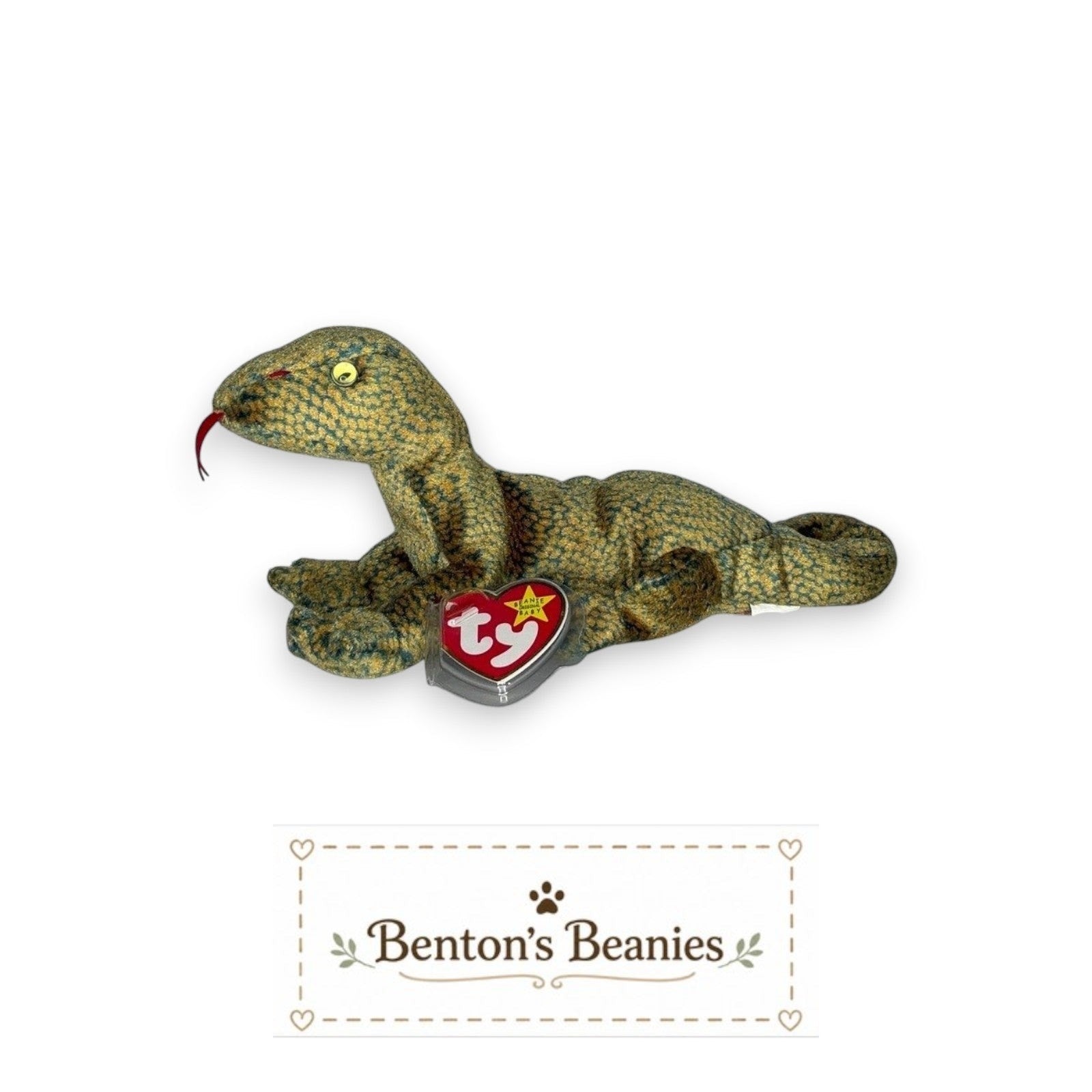 Scaly the Lizard TY Beanie Baby | Mint Heart & Tush Tag