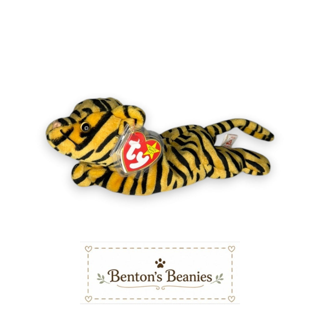 Stripes the Tiger TY Beanie Baby | Mint Heart & Tush Tag