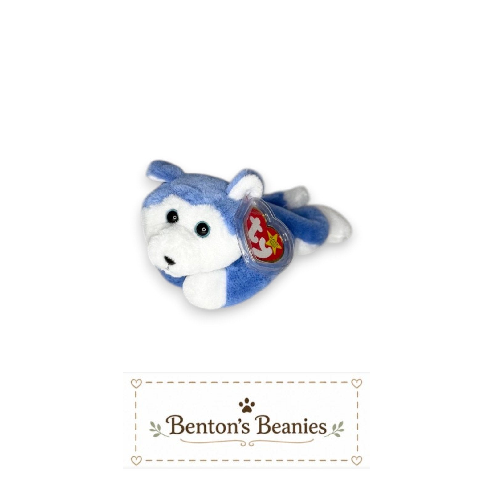 Nanook II the Husky TY Beanie Baby | Mint Heart & Tush Tag