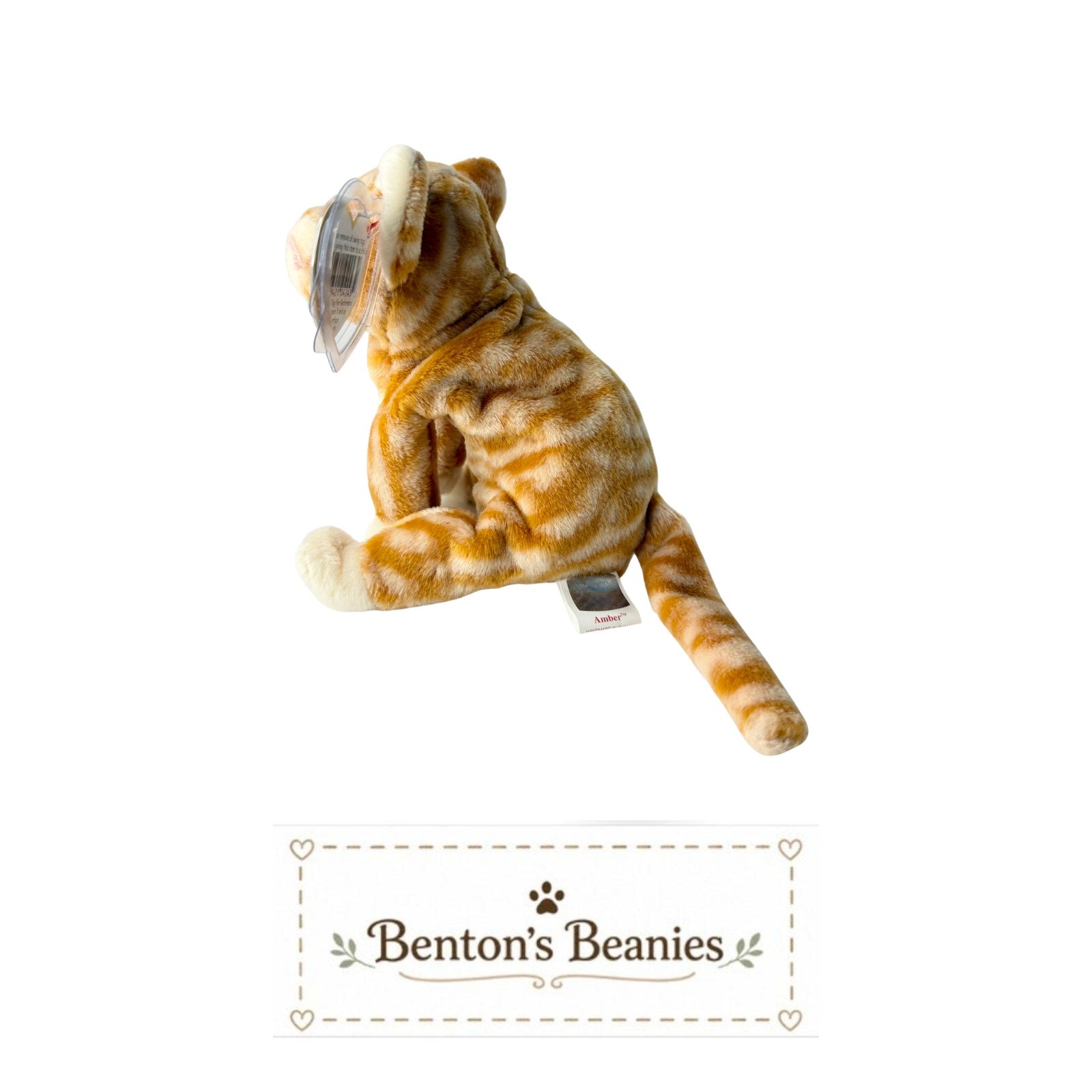 Amber the Cat TY Beanie Baby | Mint Heart & Tush Tag
