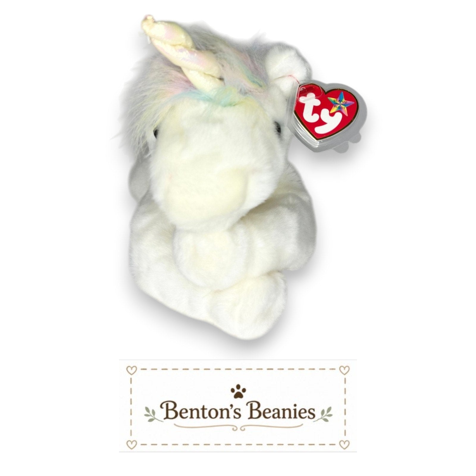 Mystic the Unicorn TY Beanie Buddies | Mint Heart/Tush Tags