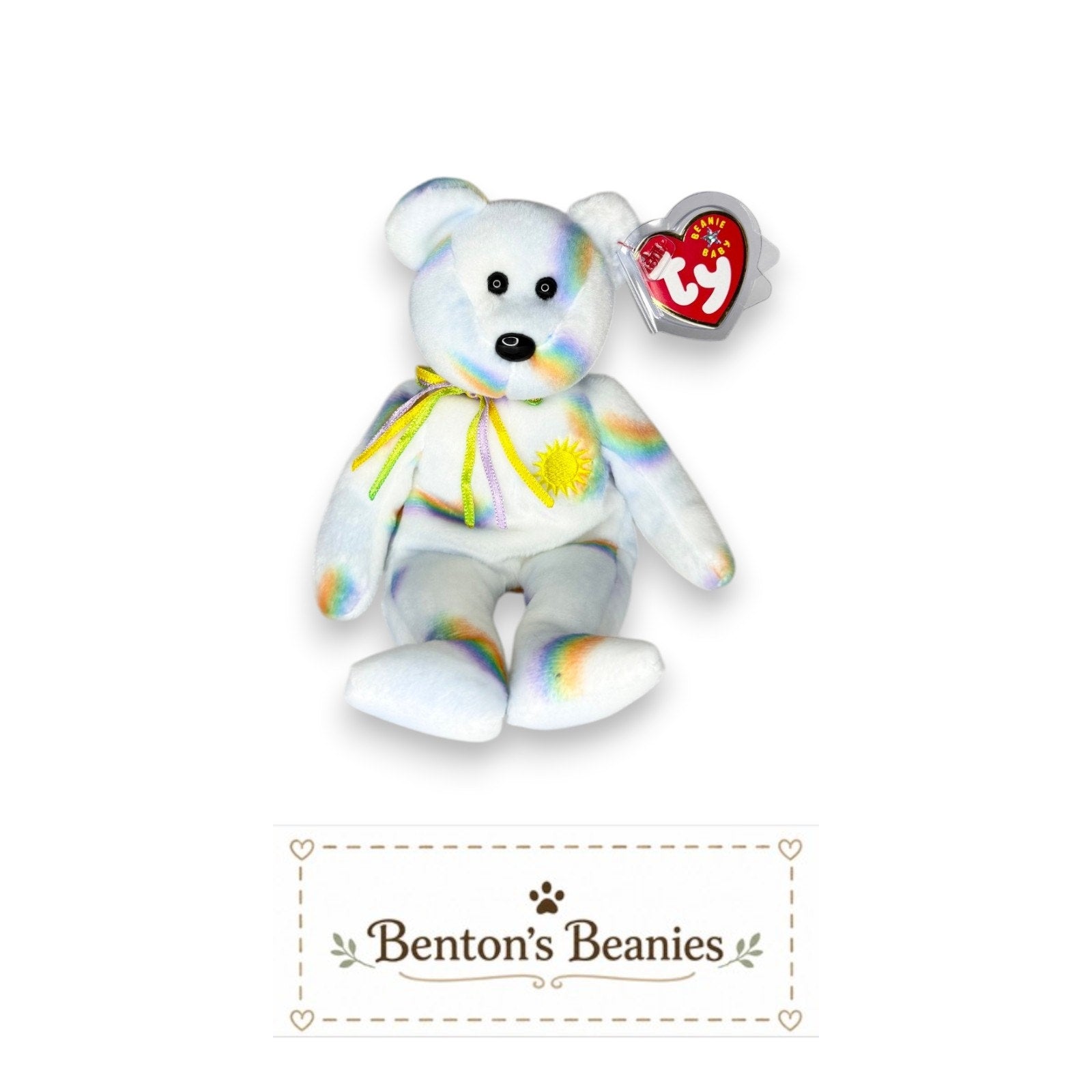 Cheery the Bear TY Beanie Baby | Mint Heart/Tush Tag
