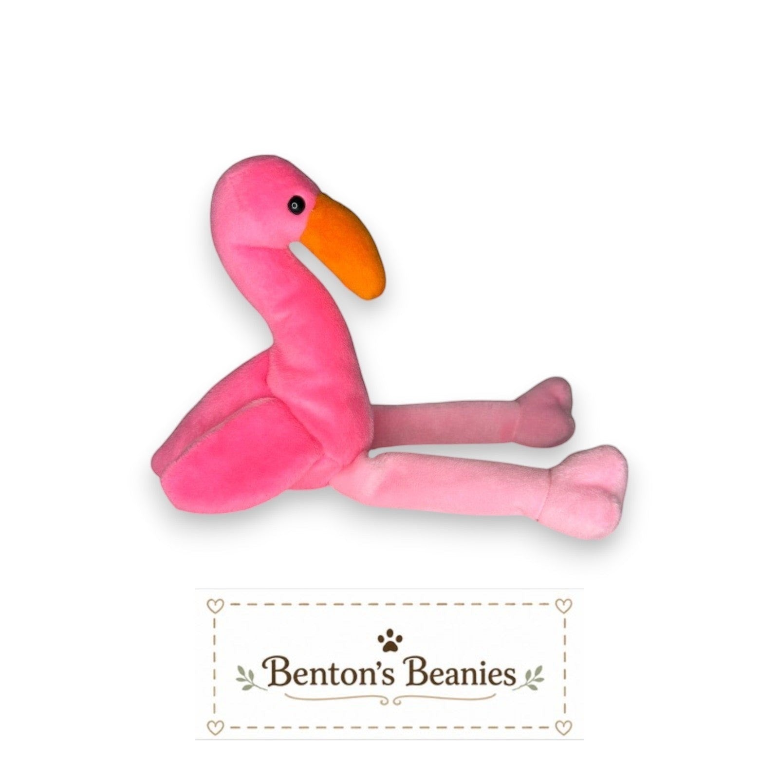 Pinky the Flamingo TY Beanie Baby | Mint Heart & Tush Tags