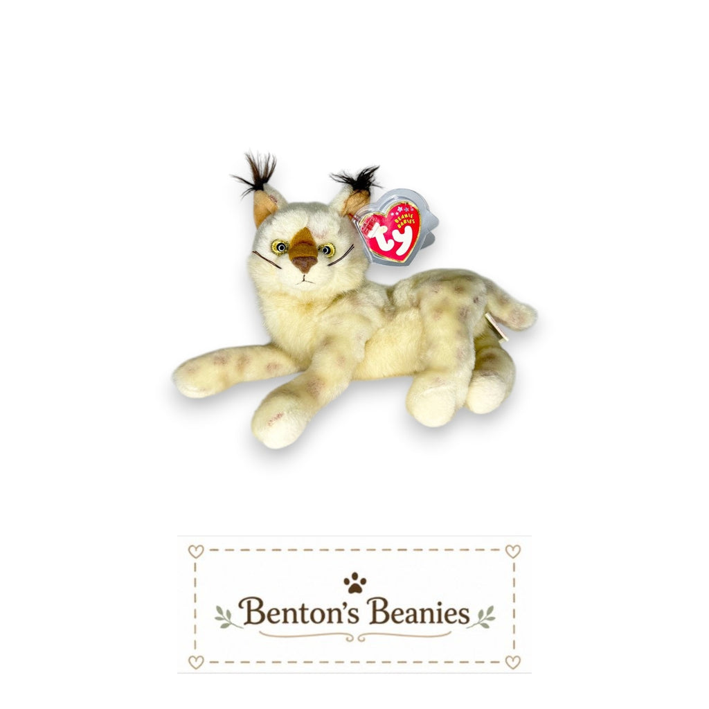 Tracks the Lynx TY Beanie Baby | Mint Heart & Tush Tag