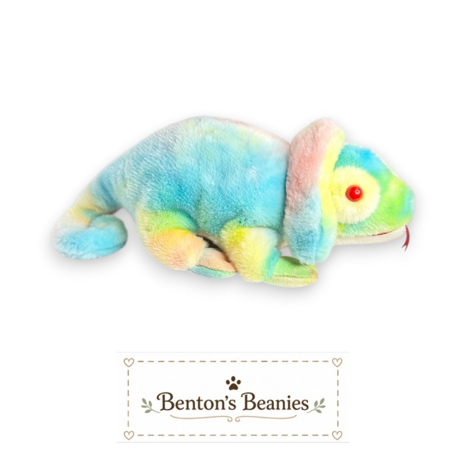 Rainbow the Iguana TY Beanie Buddies | Mint Heart Tush Tags