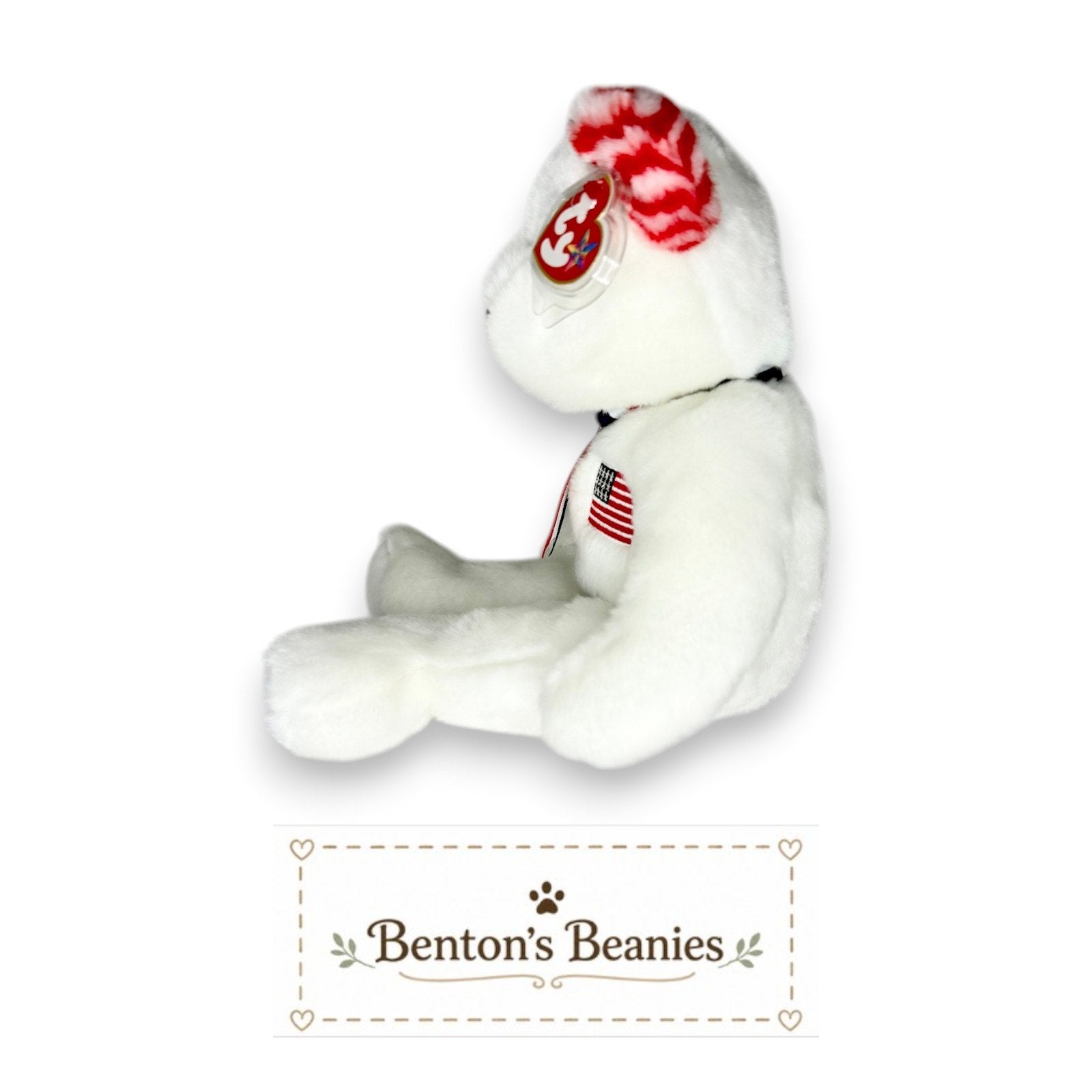 America the Bear TY Beanie Buddies | Mint Heart & Tush Tags