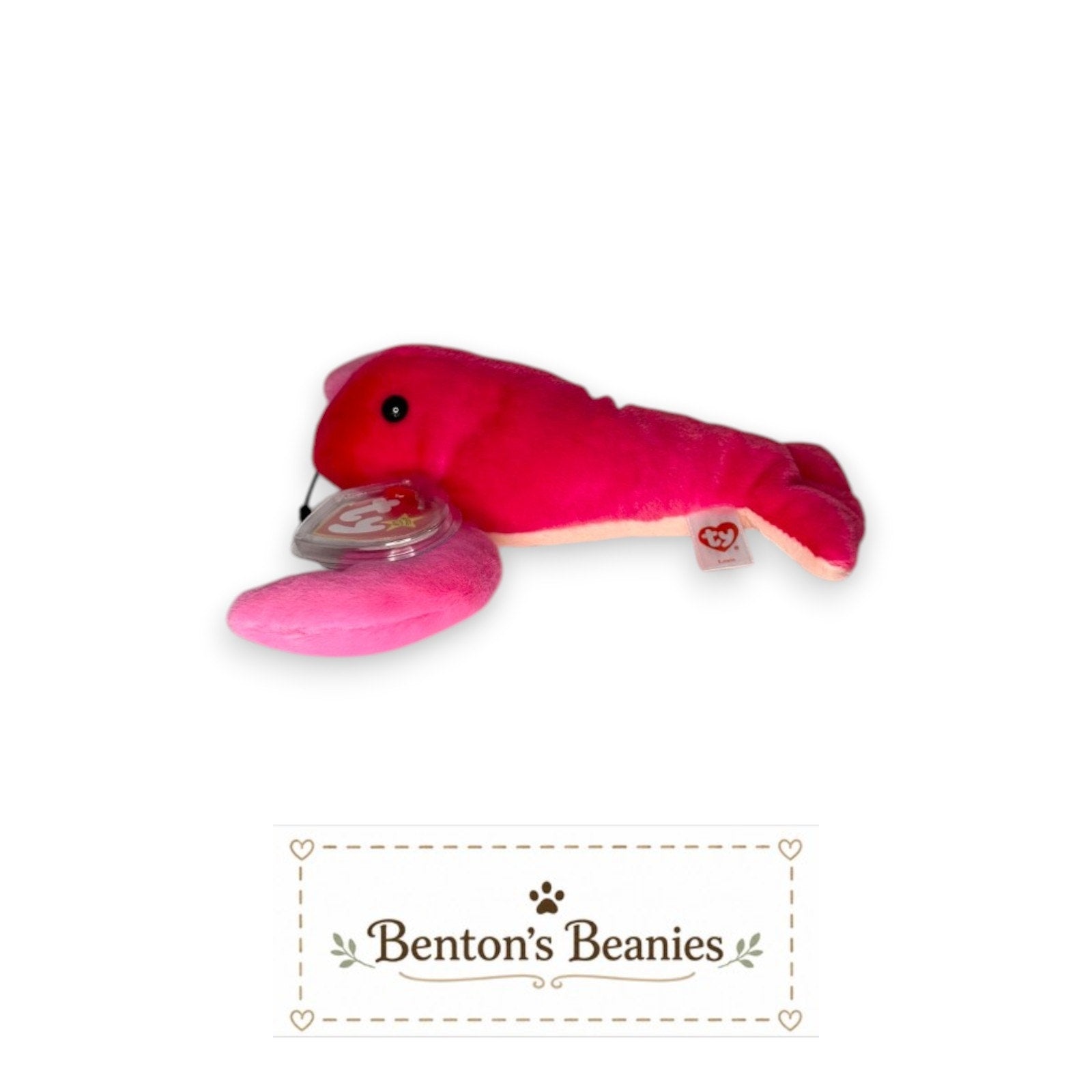 Louis the Lobster TY Beanie Baby | Mint Heart & Tush Tag