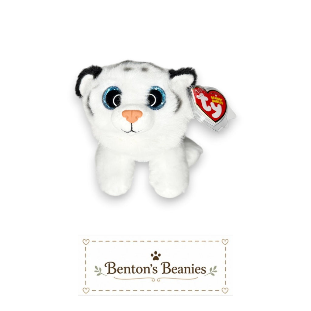 Tundra the White Tiger TY Beanie Baby | Mint Heart Tush Tag
