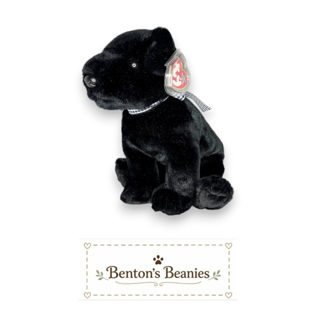 Luke the Black Lab TY Beanie Buddies | Mint Heart/Tush Tags