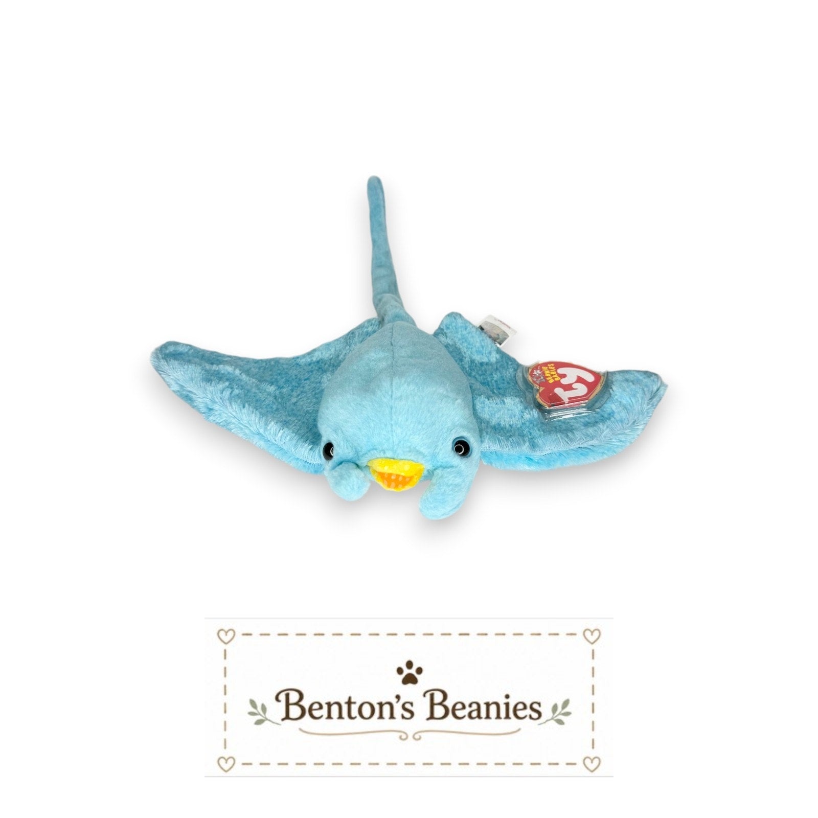 Sunray the Stingray TY Beanie Baby | Mint Heart & Tush Tag