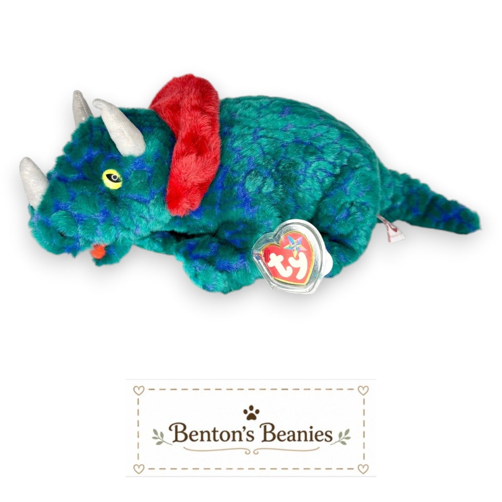 Hornsly the Triceratops TY Beanie Buddies | Mint Tags