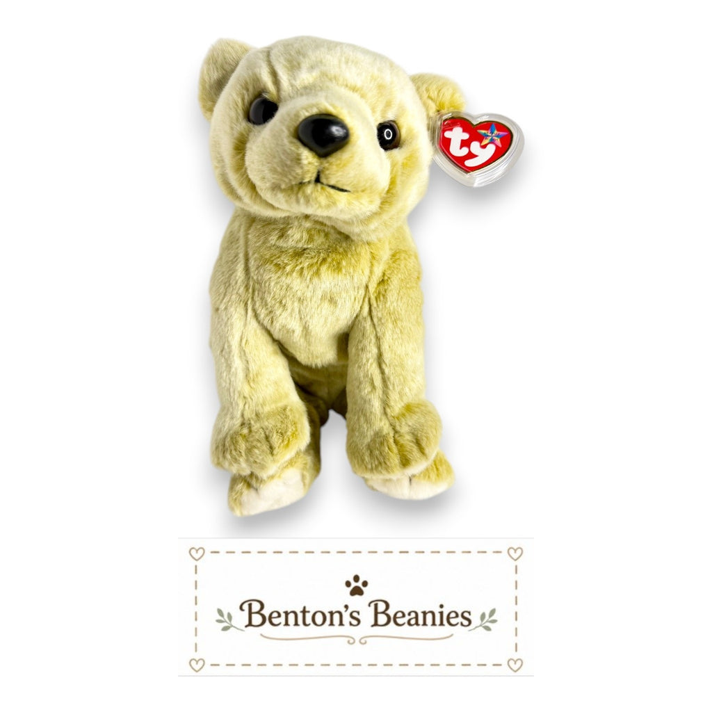 Almond the Bear TY Beanie Buddies | Mint Heart & Tush Tags