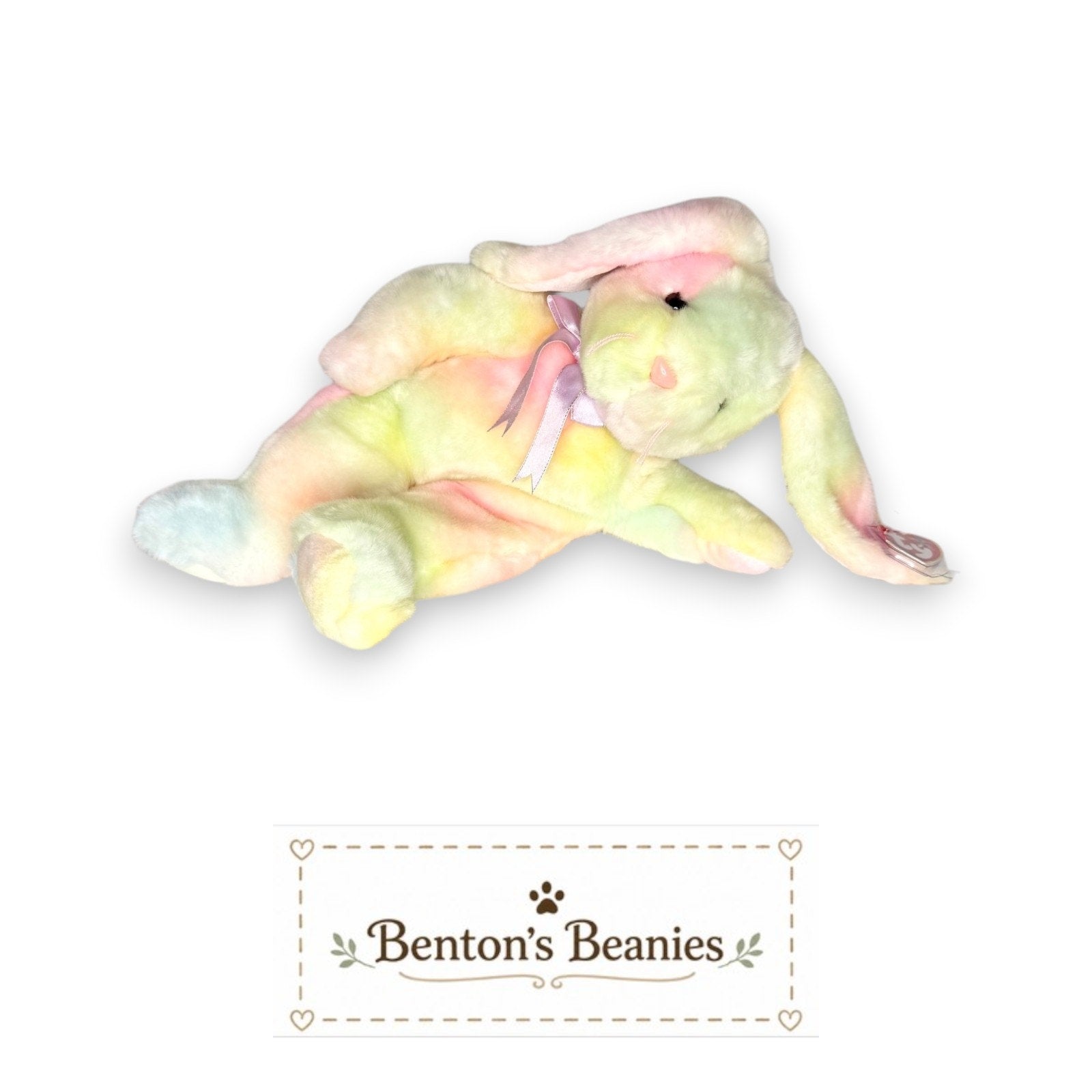 Hippie the Bunny TY Beanie Buddies | Mint Heart & Tush Tags