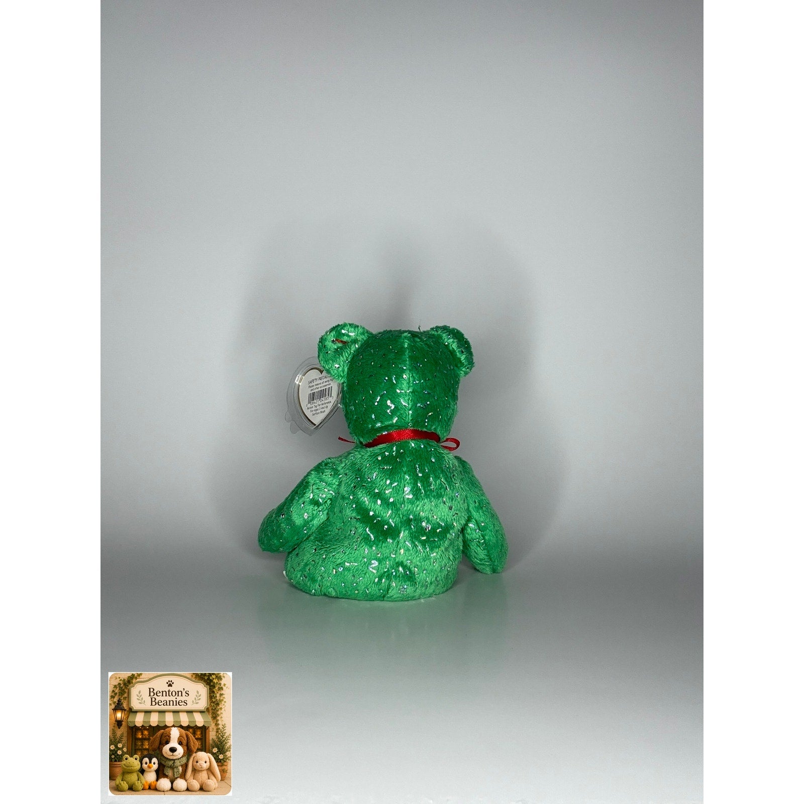 Decade the Bear Green TY Beanie Baby | Mint Heart/Tush Tag