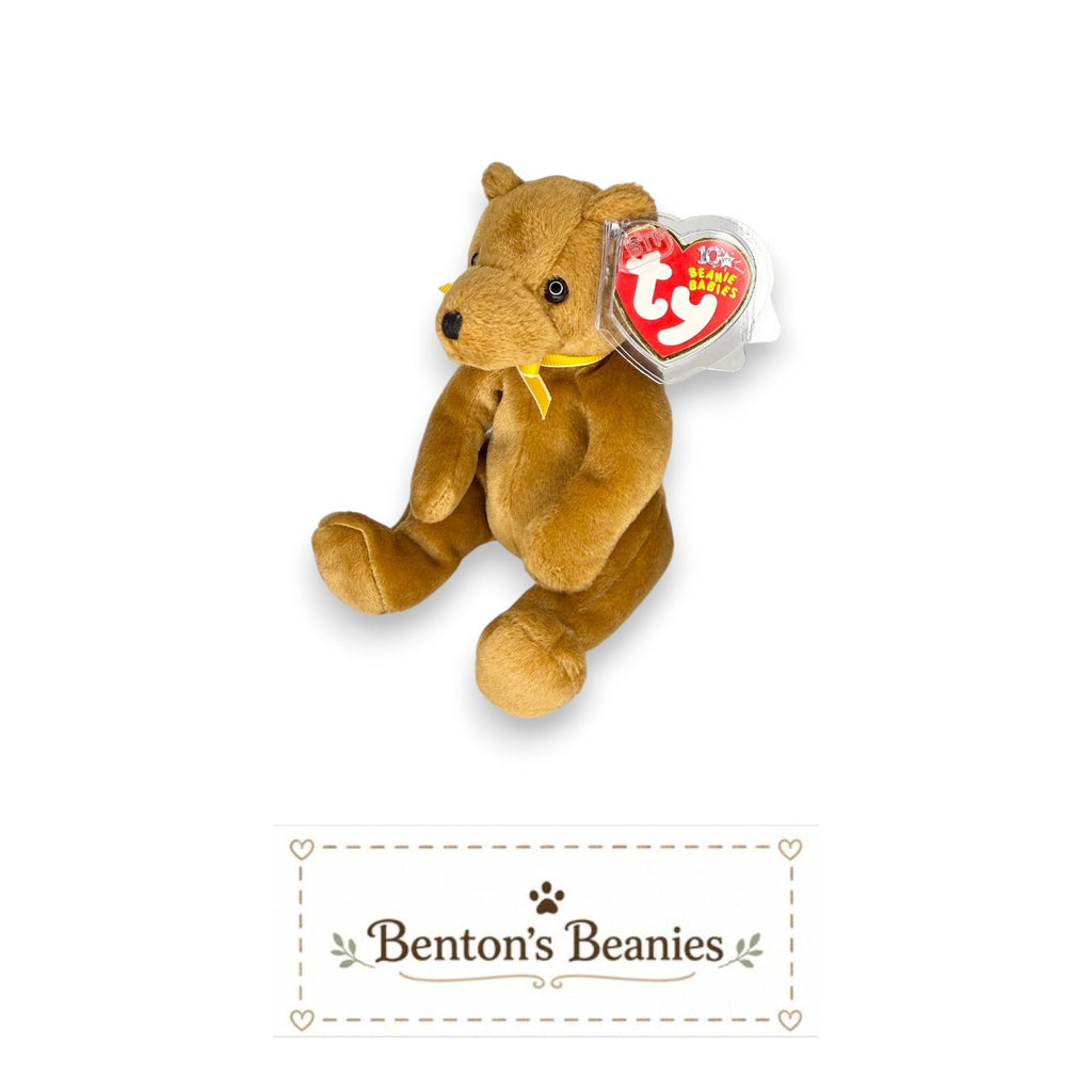 Sherwood the Bear TY Beanie Baby | Mint Heart/Tush Tag