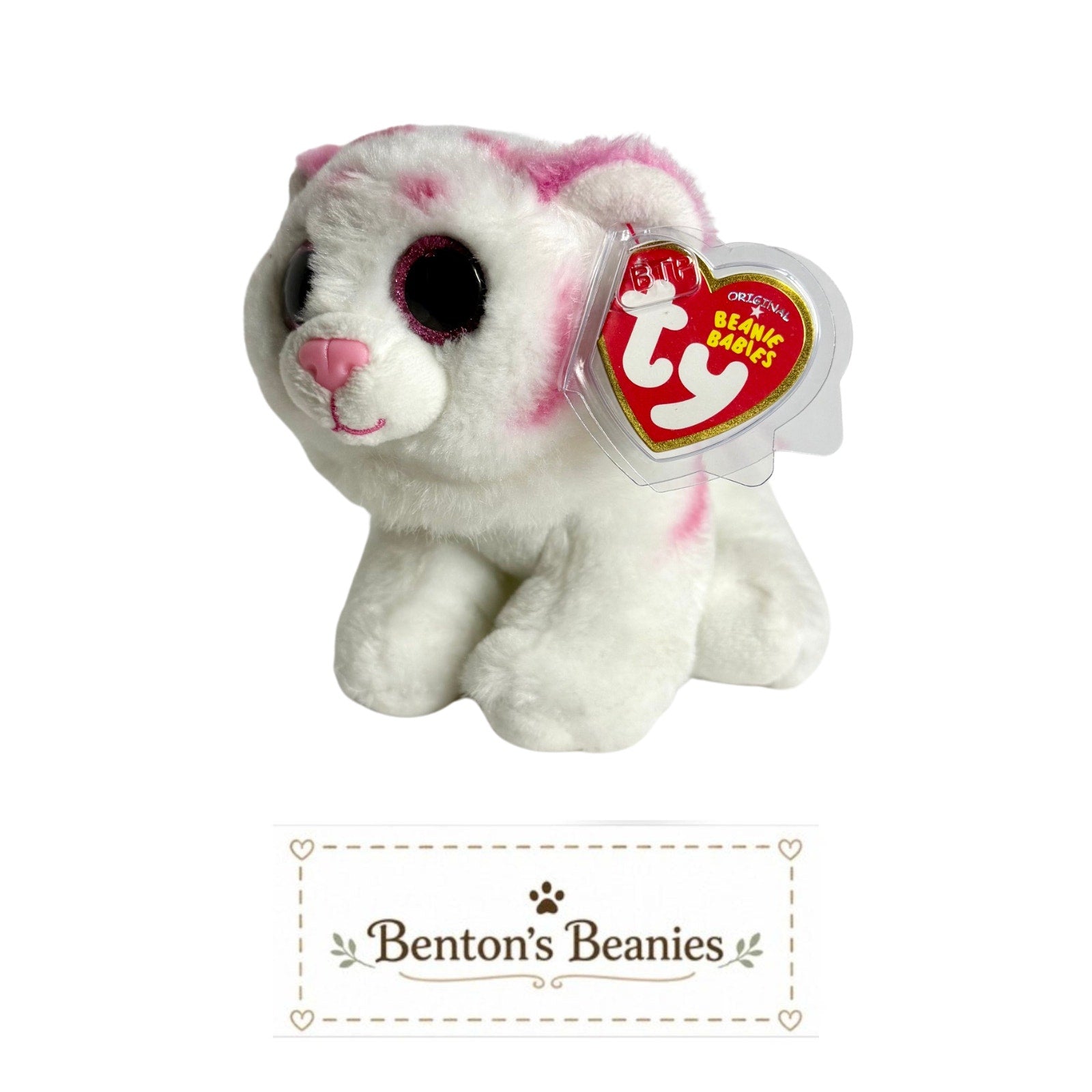 Tabor the Tiger TY Beanie Baby | Mint Heart & Tush Tag