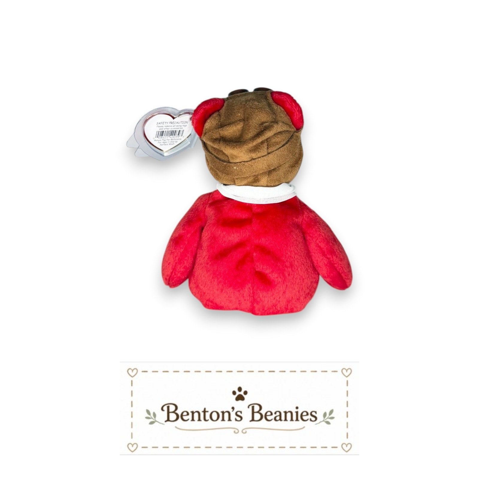 Bearon the Aviator Bear TY Beanie Baby | Mint Heart/Tush Tag
