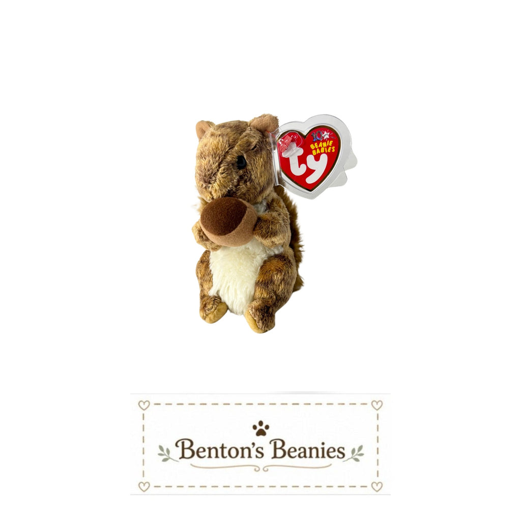 Nutty the Squirrel TY Beanie Baby | Mint Heart & Tush Tag