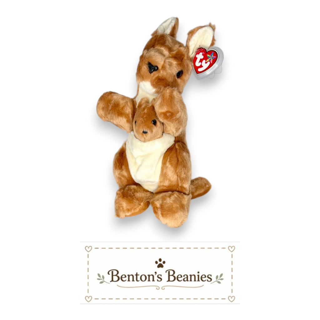 Pouch the Kangaroo TY Beanie Buddies | Mint Heart/Tush Tags
