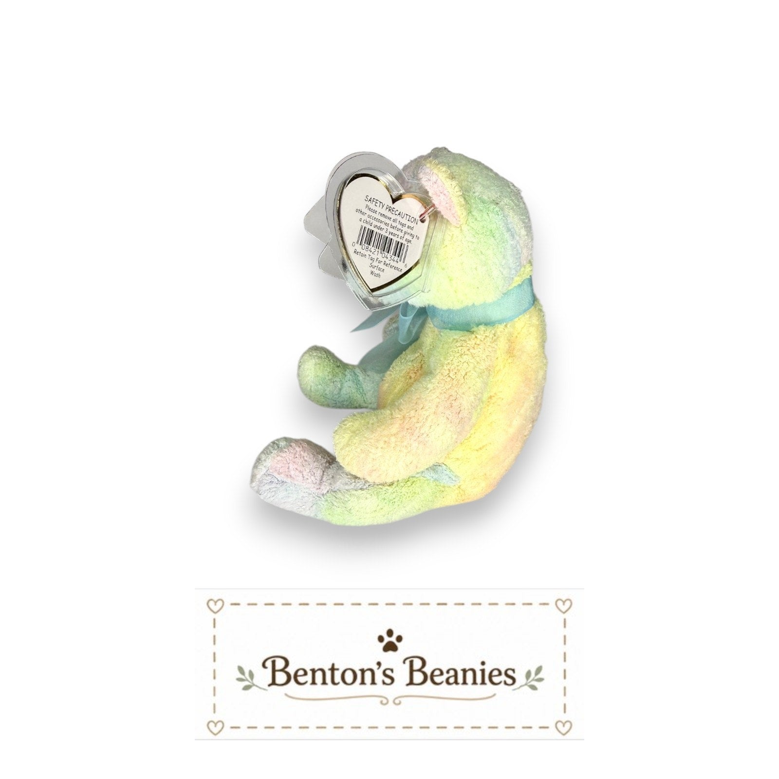 Mellow the Bear TY Beanie Baby | Mint Heart/Tush Tag