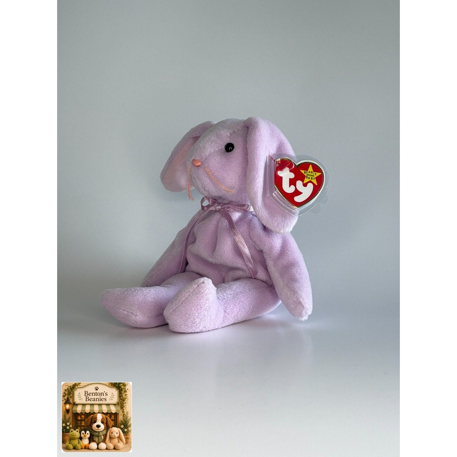 Floppity the Rabbit TY Beanie Baby | Mint Heart & Tush Tag