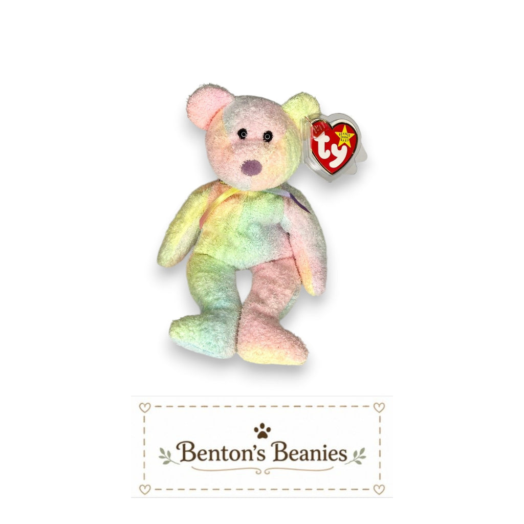 Groovy the Bear TY Beanie Baby | Mint Heart & Tush Tag