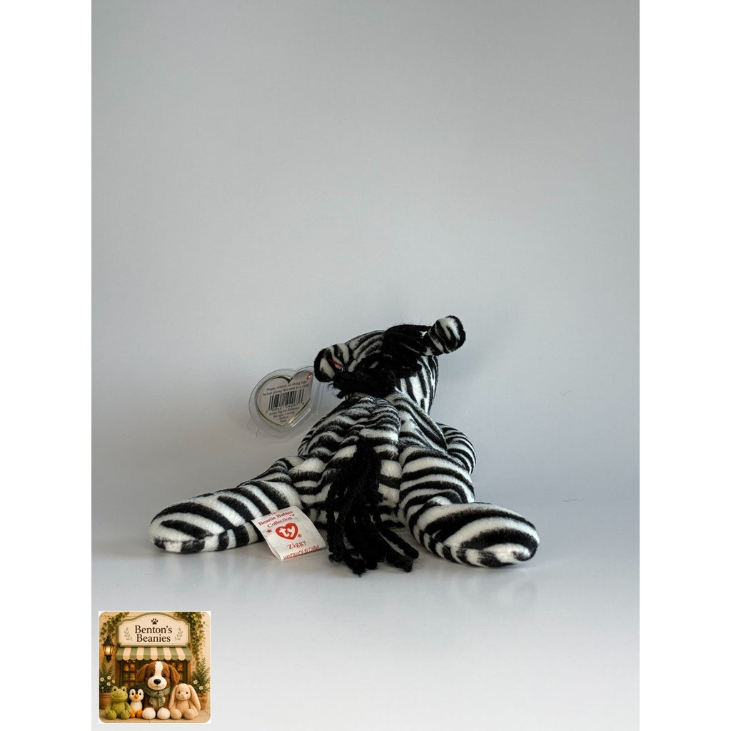 Ziggy the Zebra TY Beanie Baby | Mint Heart & Tush Tag