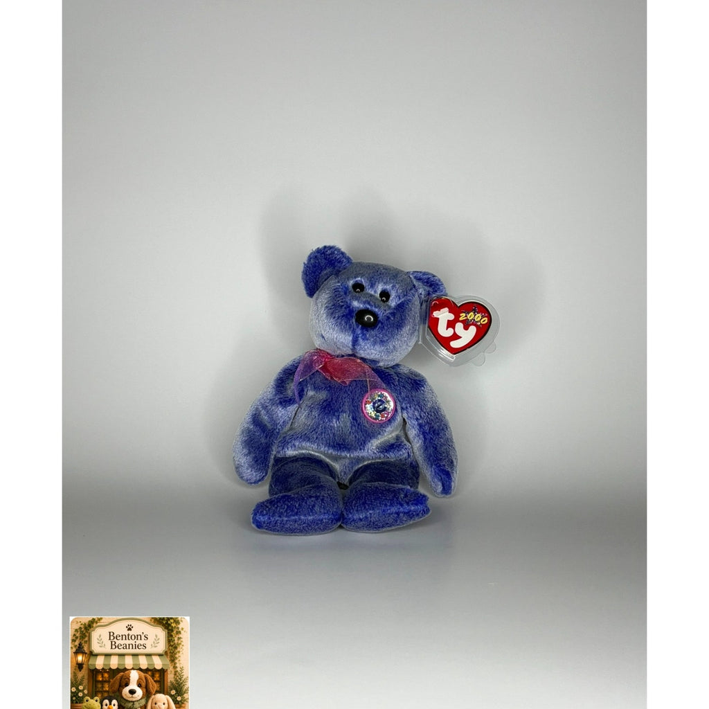 Periwinkle the Bear TY Beanie Baby | Mint Heart/Tush Tag