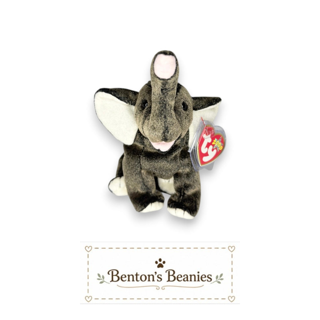 Trumpet the Elephant TY Beanie Baby | Mint Heart & Tush Tag