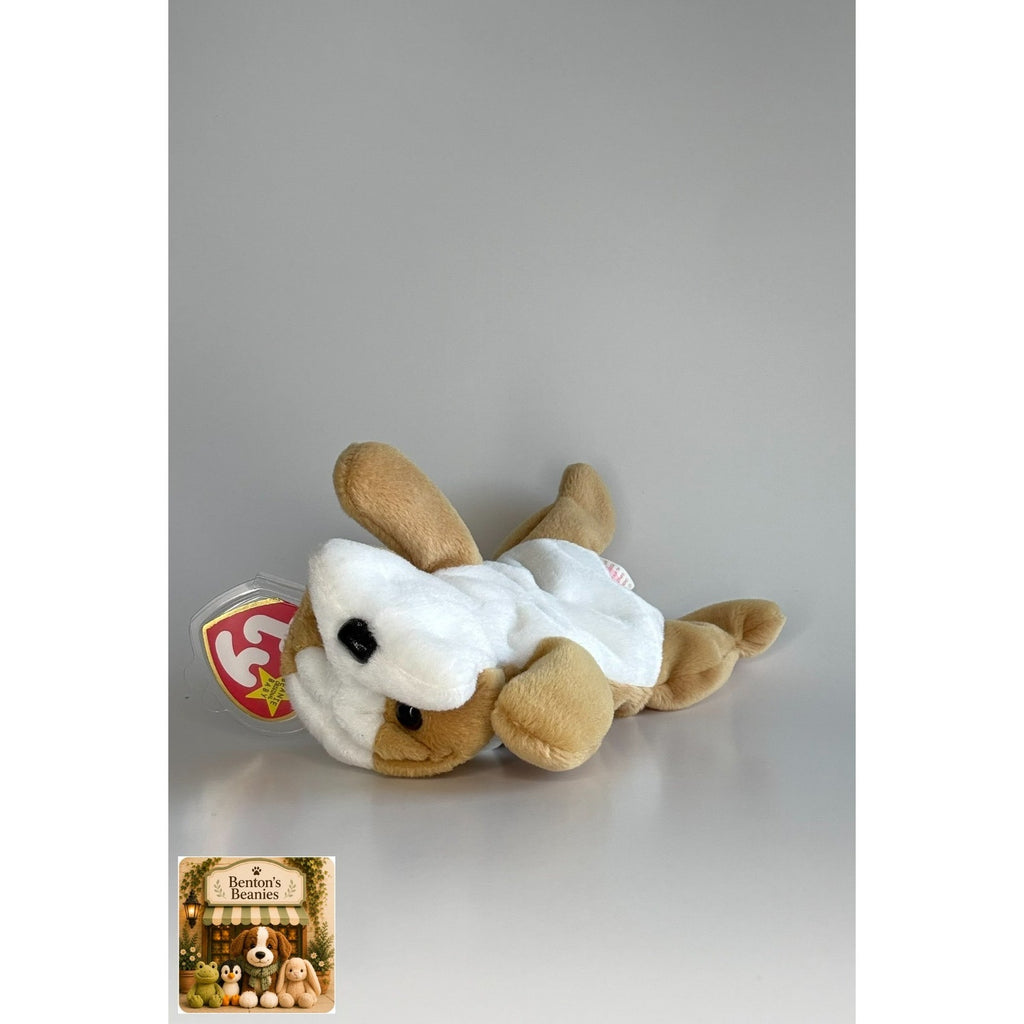 Wrinkles the Dog TY Beanie Baby | Mint Heart & Tush Tag