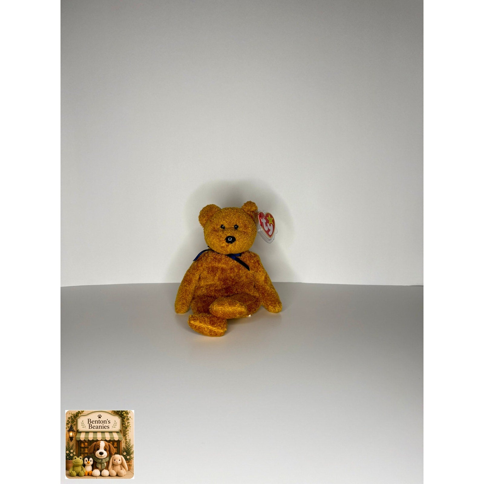 Fuzz the Bear TY Beanie Baby | Mint Heart & Tush Tag