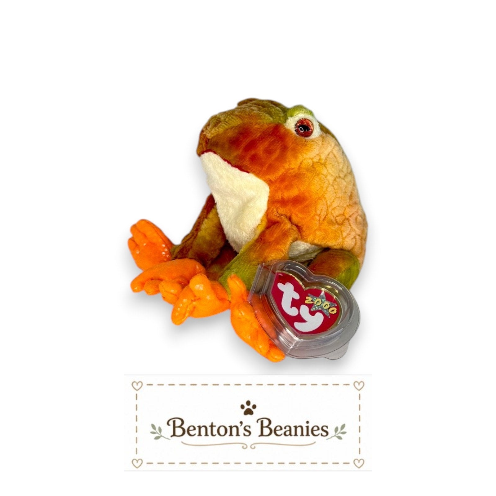 Prince the Frog TY Beanie Baby | Mint Heart & Tush Tag