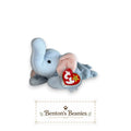 Peanut the Elephant Light Blue TY Beanie Baby | Mint Heart & Tush Tag