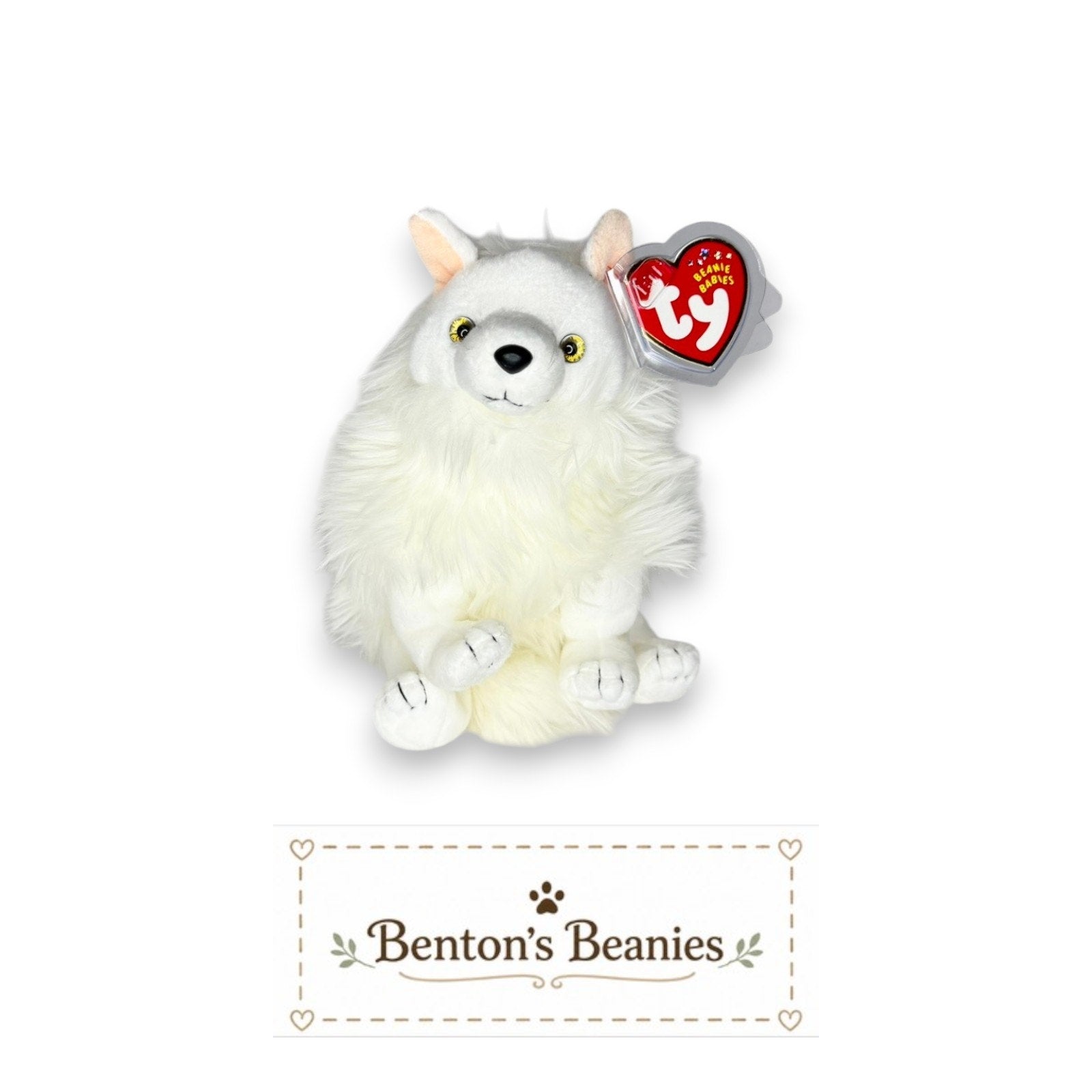 Snocap the Artic Fox Beanie Baby | Mint Heart & Tush Tag