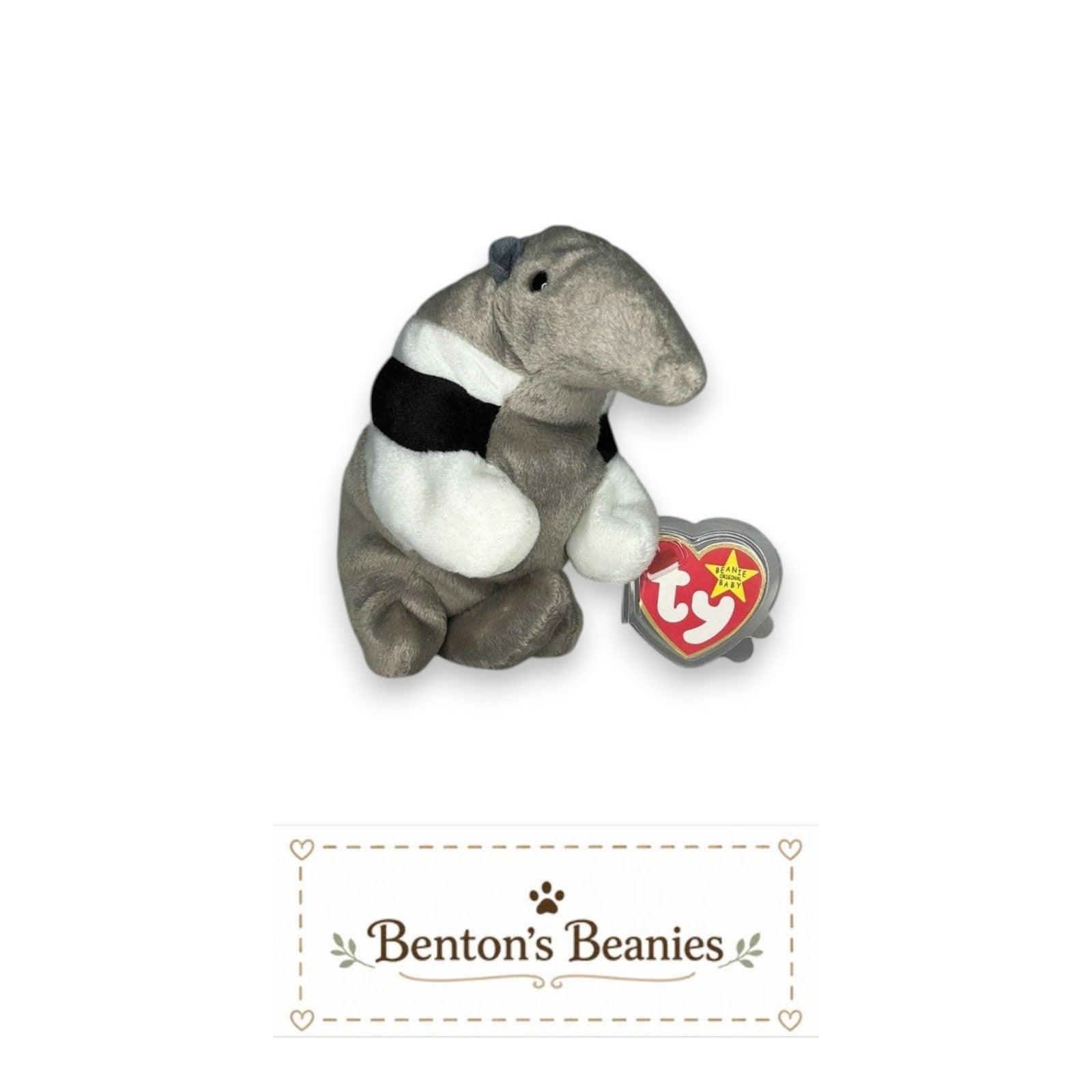 Ants the Anteater TY Beanie Baby | Mint Heart & Tush Tag