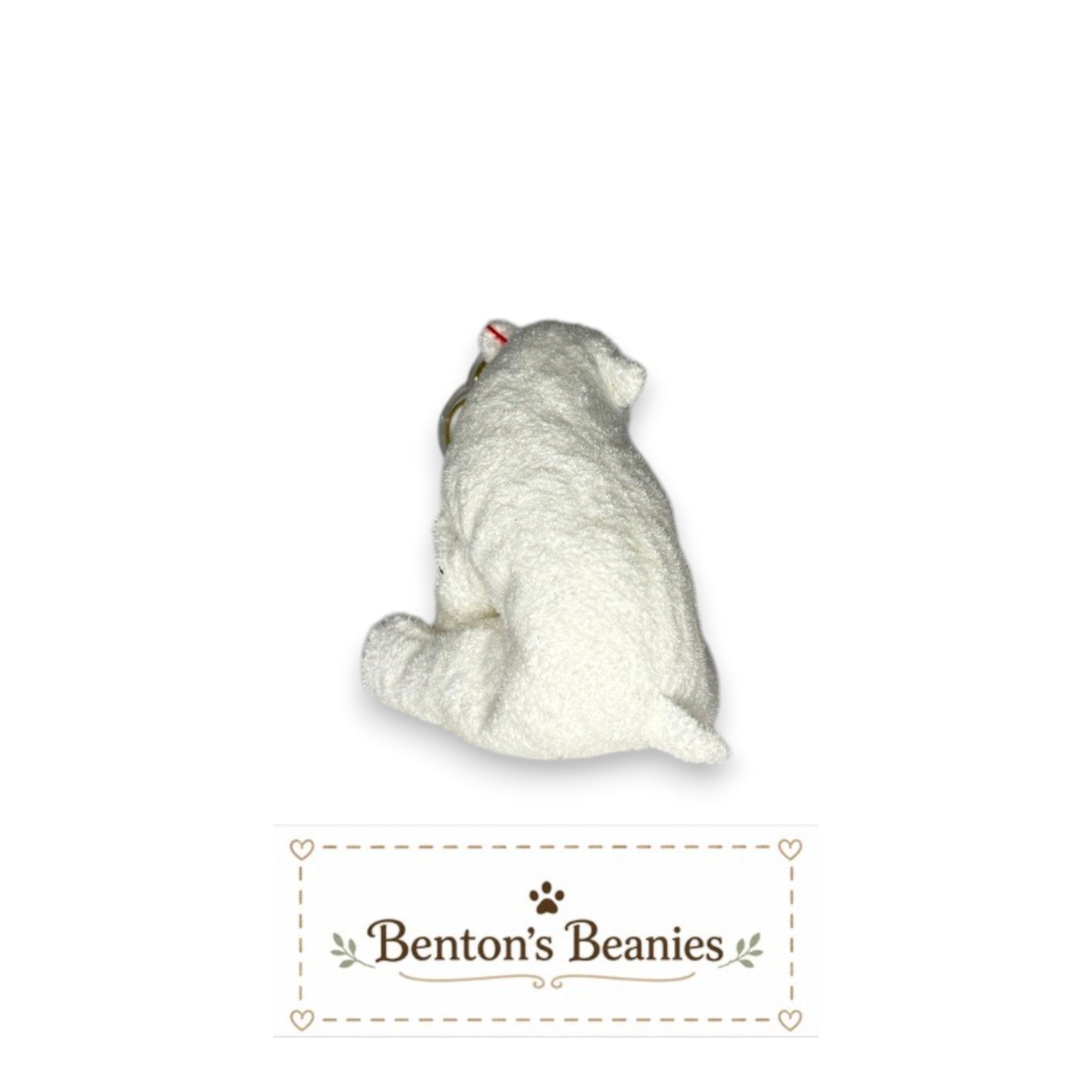 Benton's Beanies Aurora the Polar Bear Ty Beanie Baby, white plush, mint tags, vintage collectible