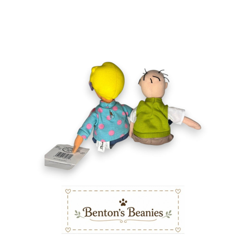 Benton's Beanies Doug Funnie & Patti Mayonnaise plush dolls, classic 90s cartoon characters with embroidered details.