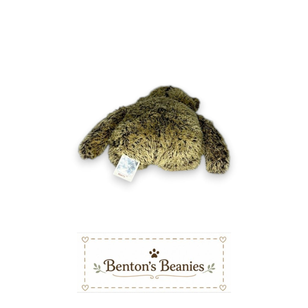 Benton's Beanies Harry the Bear TY Beanie Baby with scruffy brown plush fur and original tag