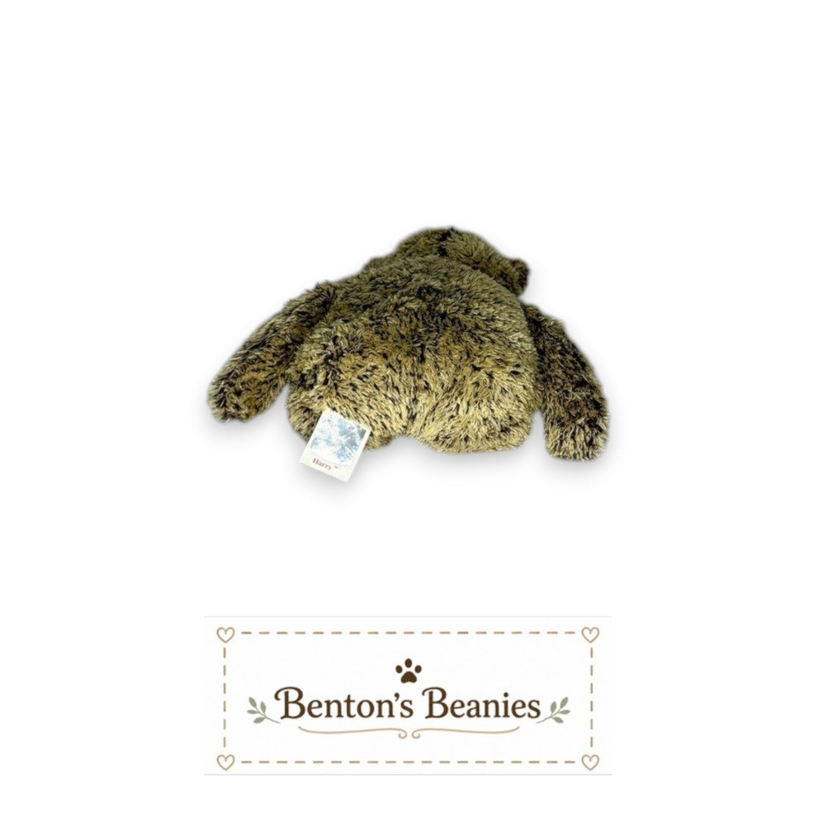 Benton's Beanies Harry the Bear TY Beanie Baby with scruffy brown plush fur and original tag
