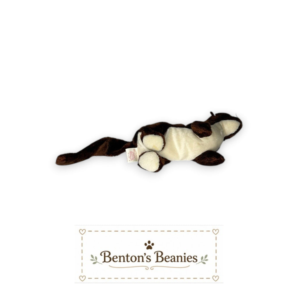 Benton's Beanies Runner the Mustelidae Ty Beanie Baby, brown and white plush toy with mint condition tags.