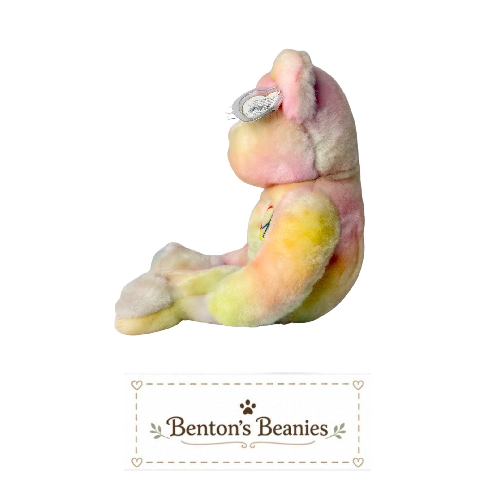 Peace Bear (Light) TY Beanie Buddies | Mint Heart Tush Tags