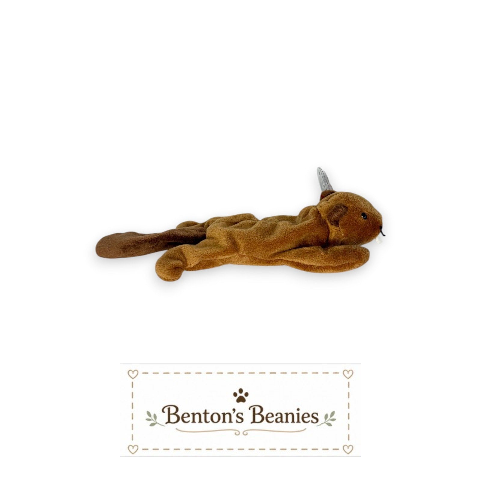 Bucky the Beaver TY Beanie Baby | Mint Heart & Tush Tag