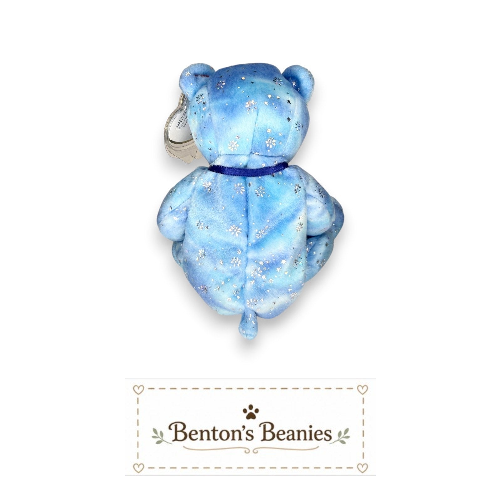 Clubby VI Blue Bear TY Beanie Baby | Mint Heart & Tush Tag