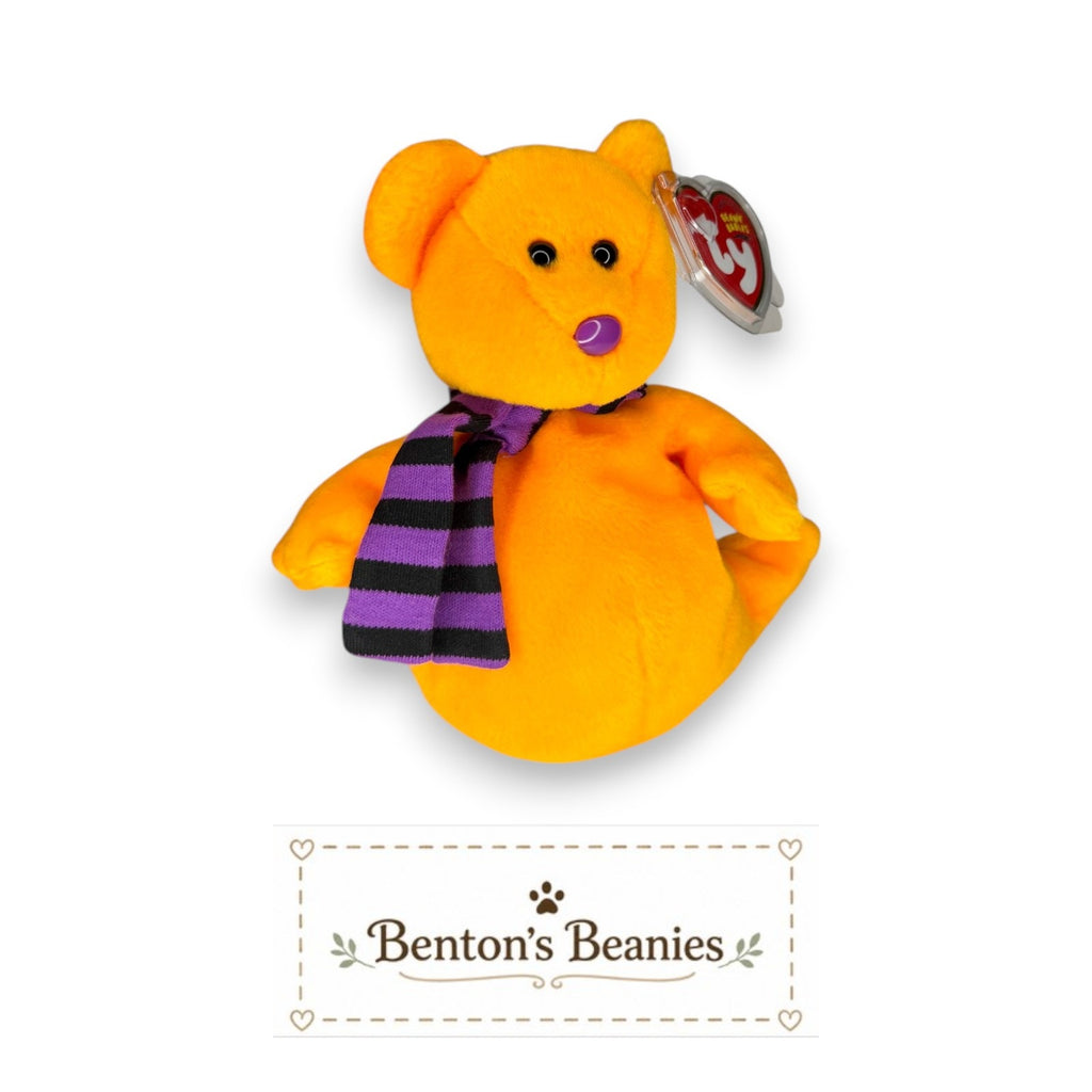 Shivers the Ghost Bear TY Beanie Baby | Mint Heart Tush Tag