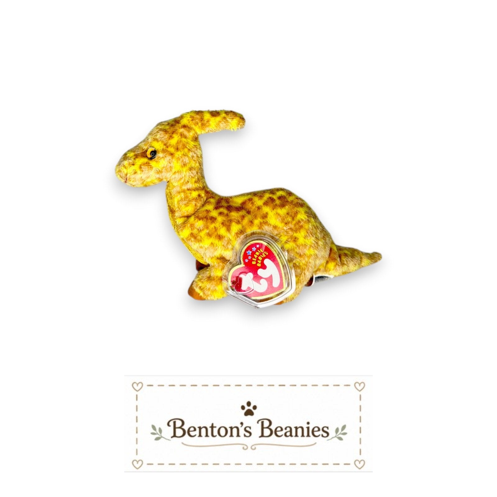 Tooter the Dinosaur TY Beanie Baby | Mint Heart & Tush Tag