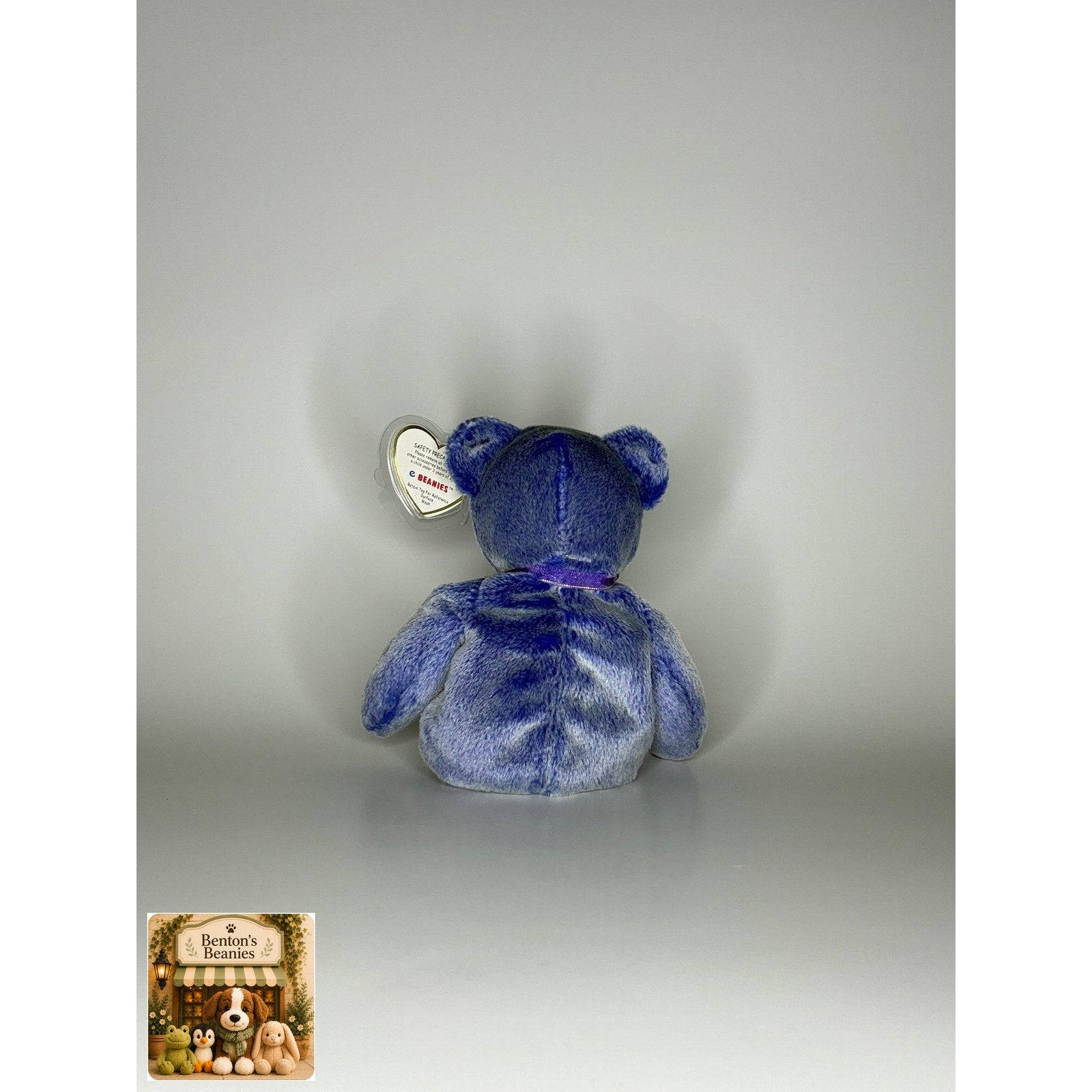 Periwinkle the Bear TY Beanie Baby | Mint Heart/Tush Tag
