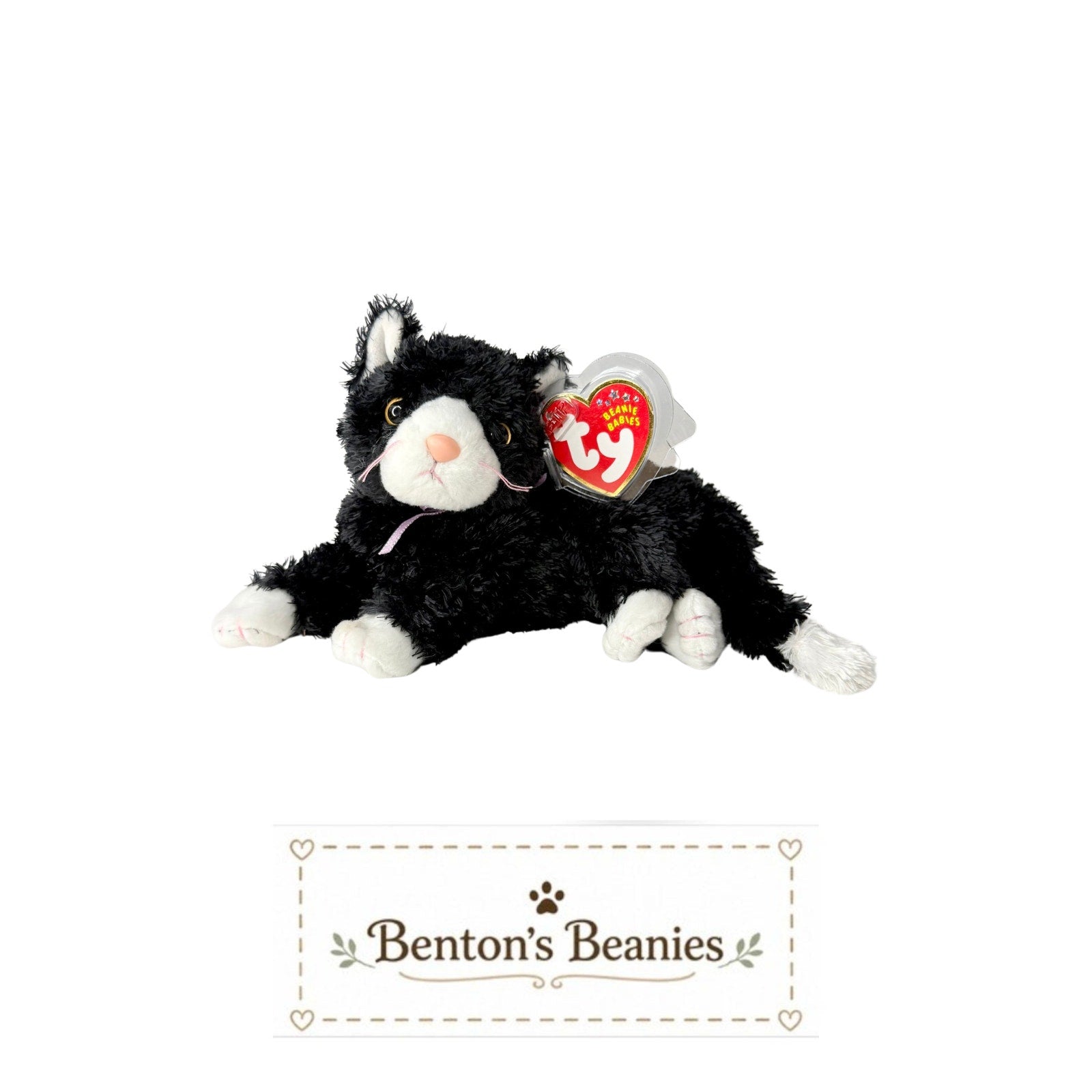 Booties the Cat TY Beanie Baby | Mint Heart & Tush Tag