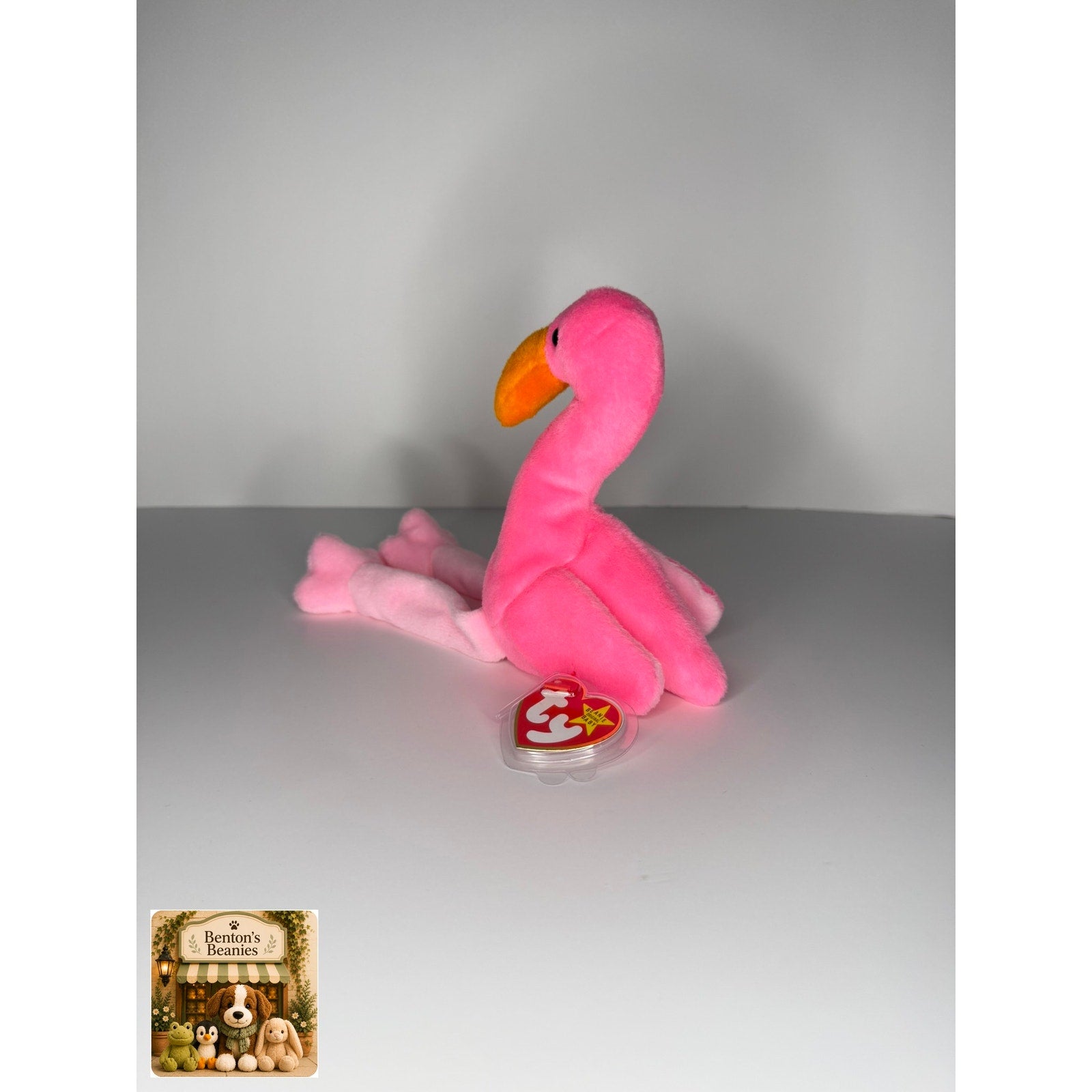 Pinky the Flamingo TY Beanie Baby | Mint Heart & Tush Tags